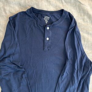 J crew Broken in Henley Navy Blue